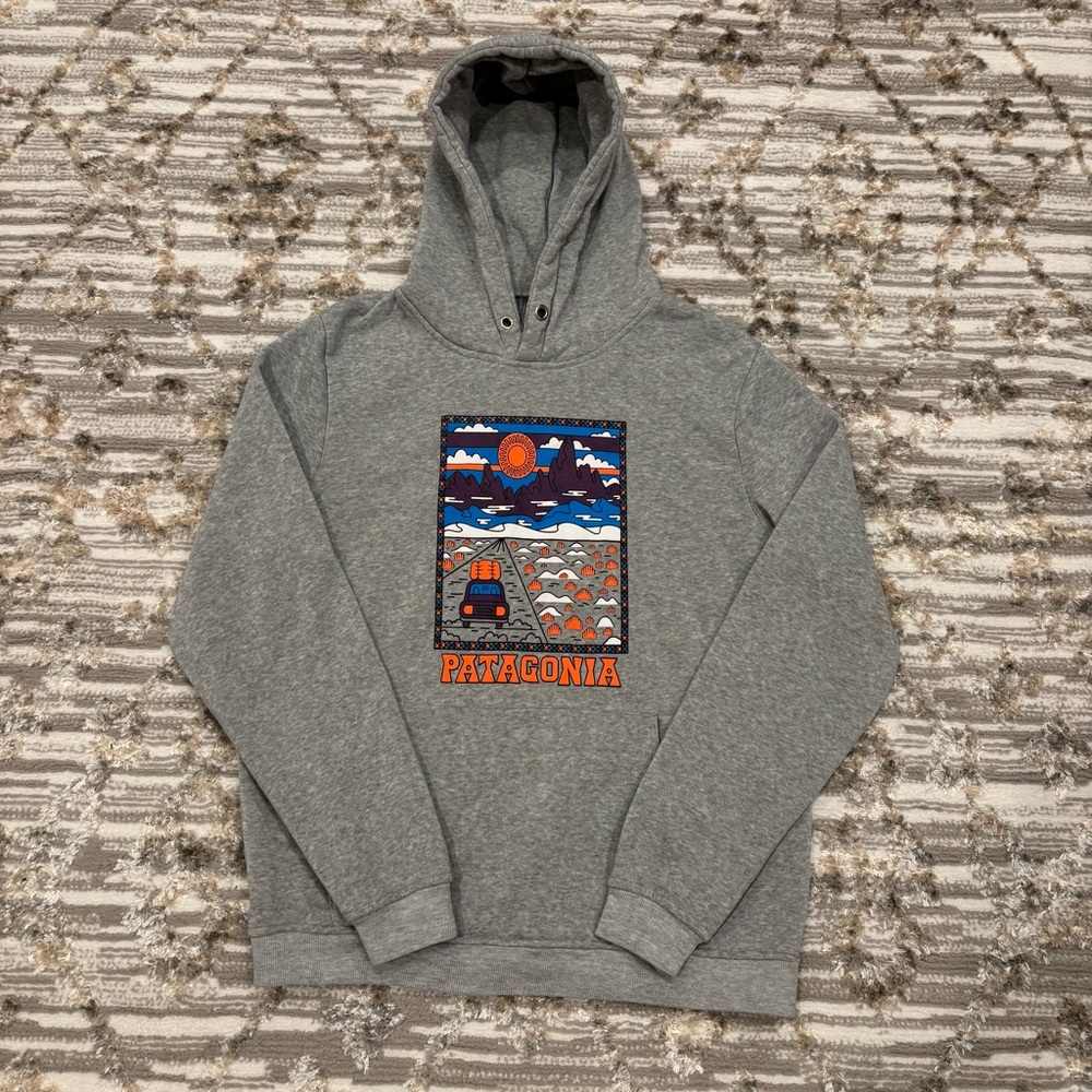 Patagonia Summit Road Uprisal Hoodie Men's Medium Outdoor Mountain Print Rare